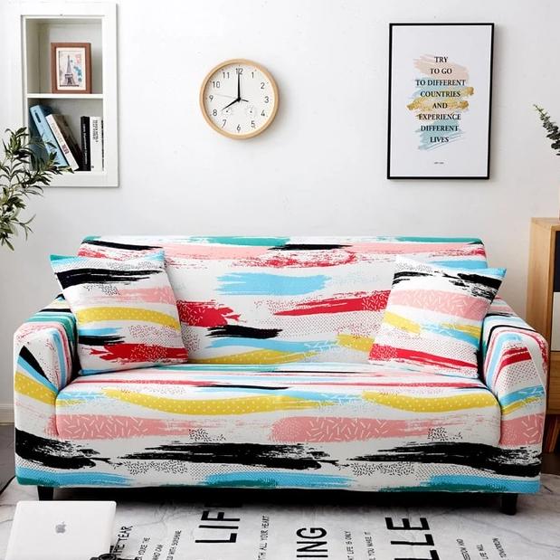 Paint Stripe Fitted Sofa Cove