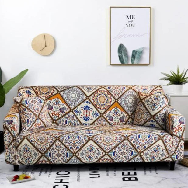 Vintage Floral Patchwork Fitted Sofa Cover