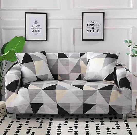Geometric Triangle Fitted Sofa Cover