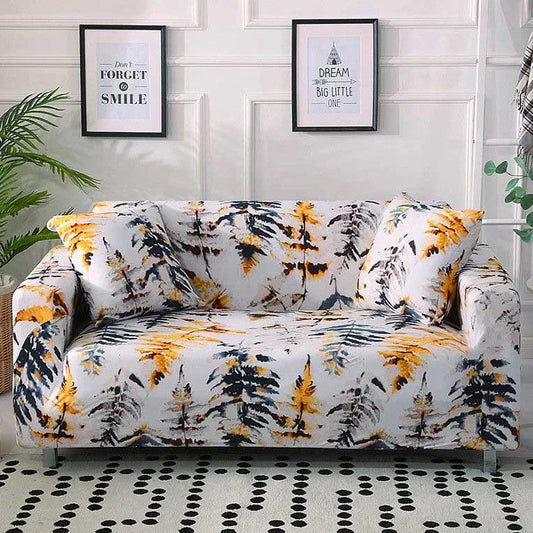 Orange Pine Tree Fitted Sofa Cover